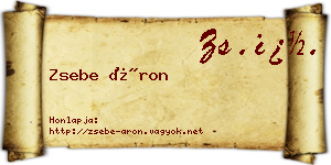 Zsebe Áron névjegykártya