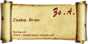 Zsebe Áron névjegykártya